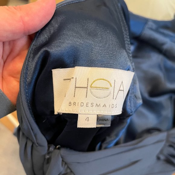 Theia Halter Bridal Dress in Denim Blue - Picture 4 of 4